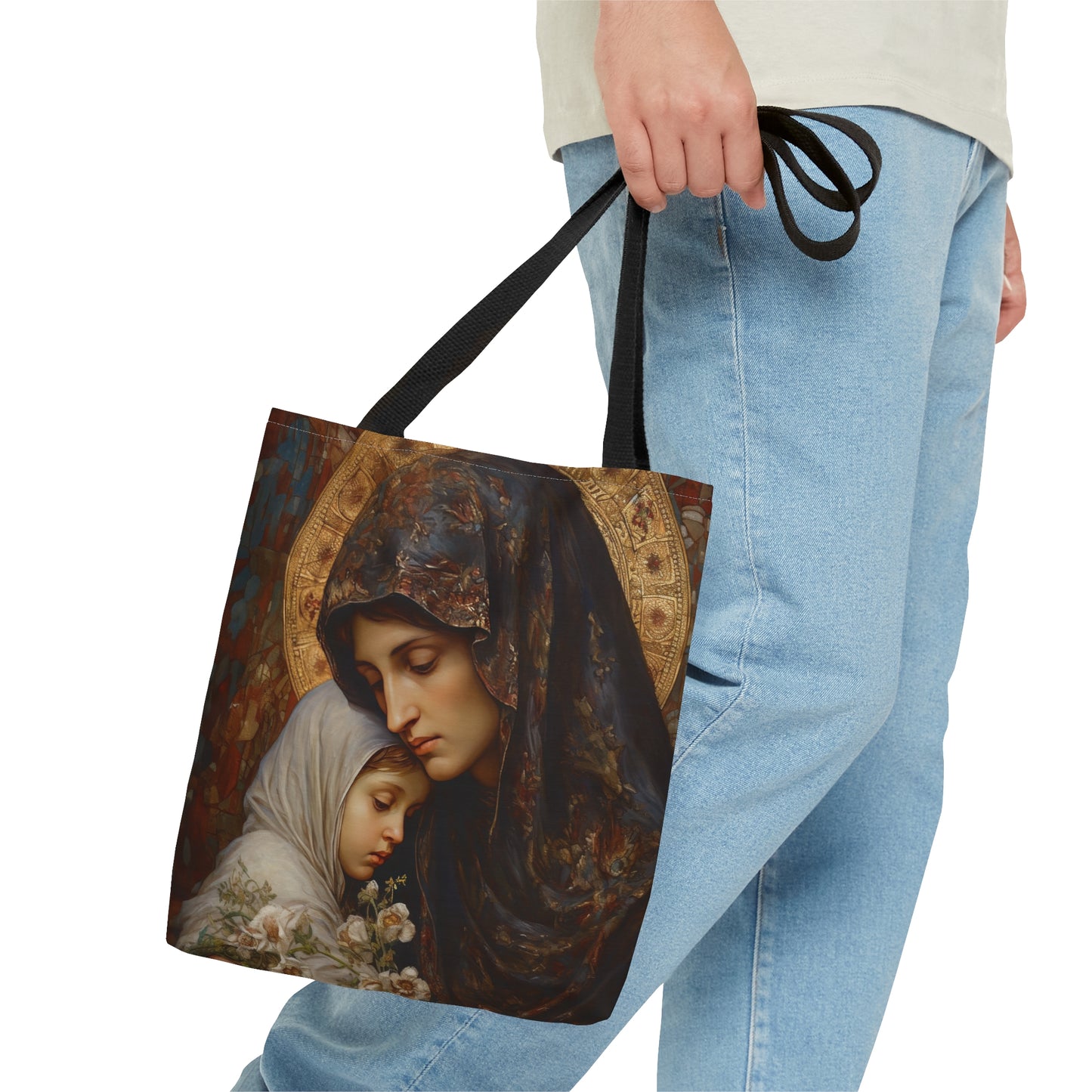 Mary, Mother of God - Protectress of Families Tote Bag - Large Medium Small Faith Art Bag - Catholic Faith Purse - Religious Carry All
