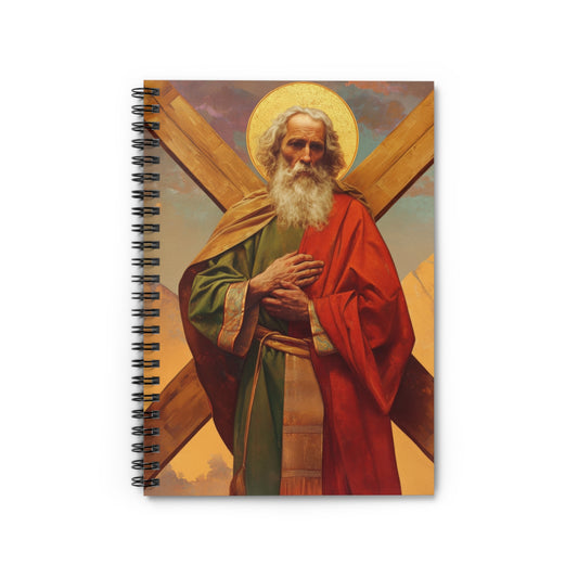 Saint Andrew the Apostle - Journal - Sanctified Souls Art - Religious Based Notebook - Spiral Notebook - Ruled Line