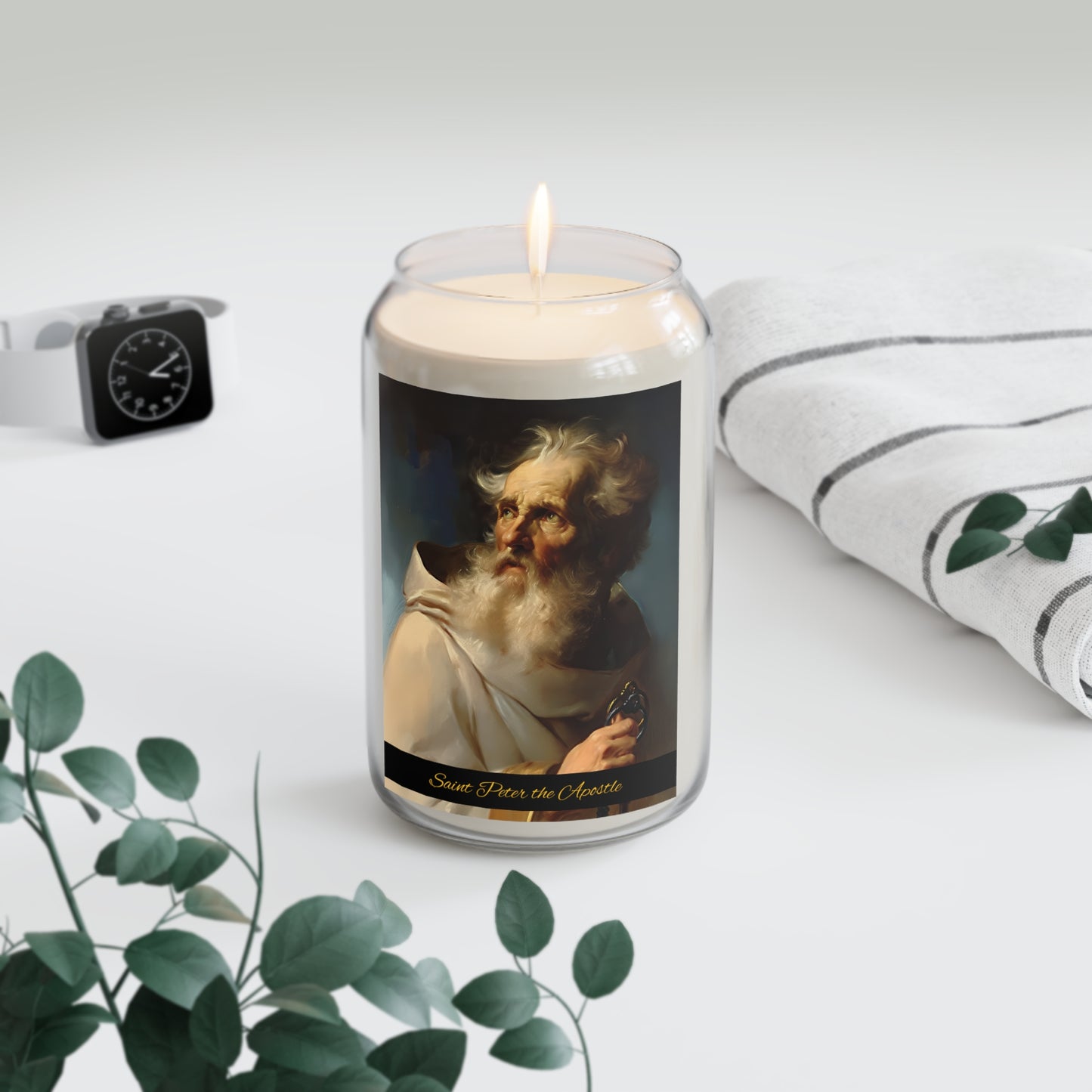 Saint Peter the Apostle - Scented Prayer Candle, 13.75oz -  Candle - Catholic Art - prayer room Scented Candle - Religious Saint