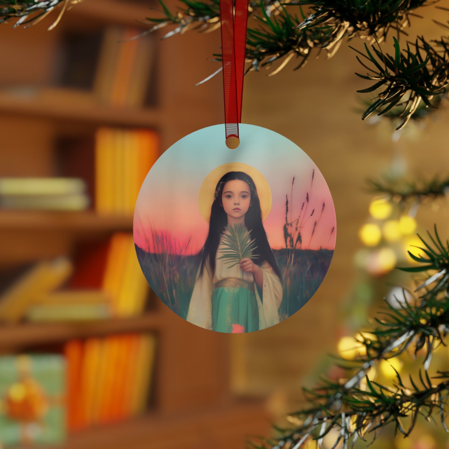 Saint Charity Metal Ornament - Religious Holiday Christmas Ornament and Keepsake - Prayer Ornament - Catholic Christmas Gift
