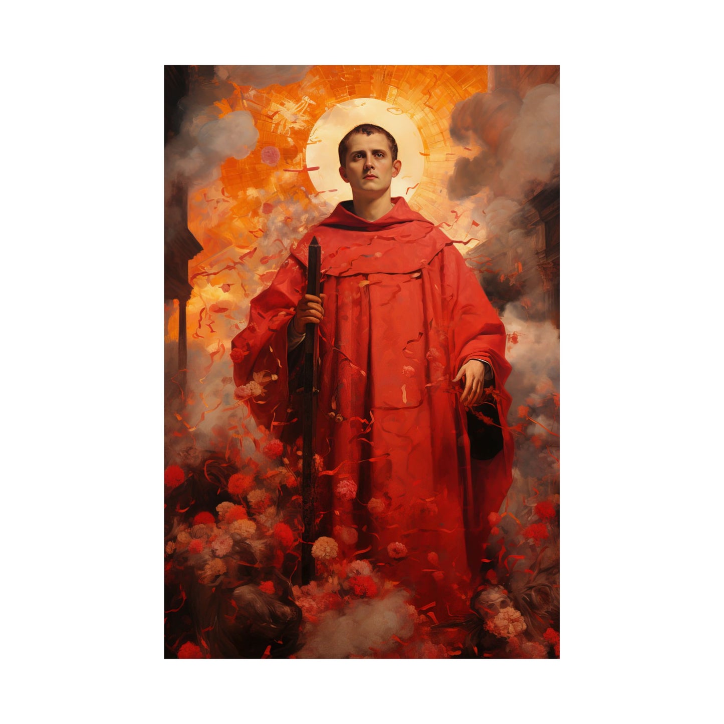 Saint Lawrence Deacon and Martyr  - Sanctified Souls Print - Multiple Sizes - Premium Matte Vertical Posters