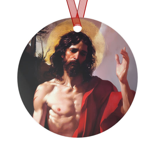 Saint John the Baptist Metal Ornament - Religious Holiday Christmas Ornament and Keepsake - Prayer Ornament