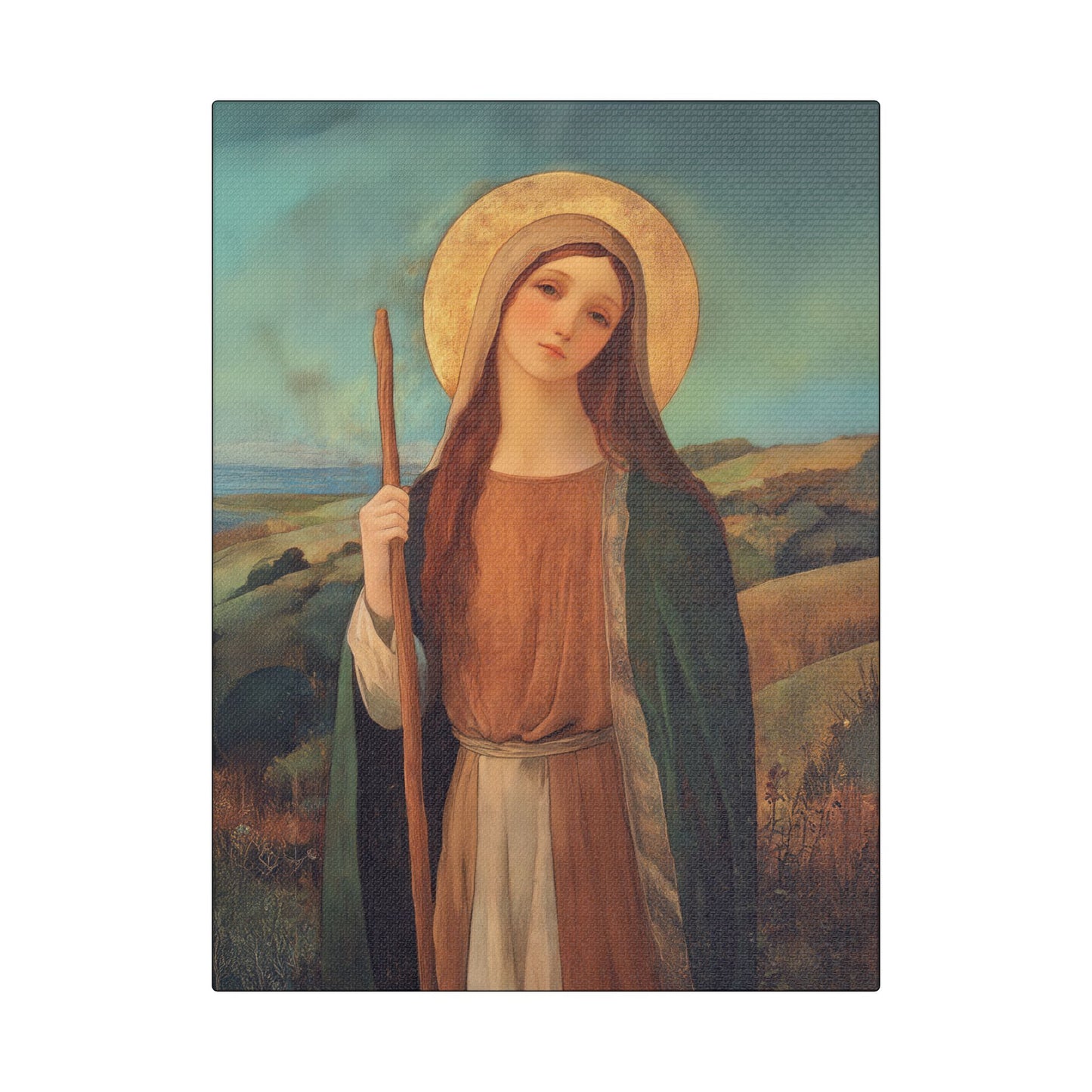 Saint Breage // Saint Breaca -  Wrapped Canvas Print - Multiple Sizes - Catholic Home art Matte Canvas, Stretched