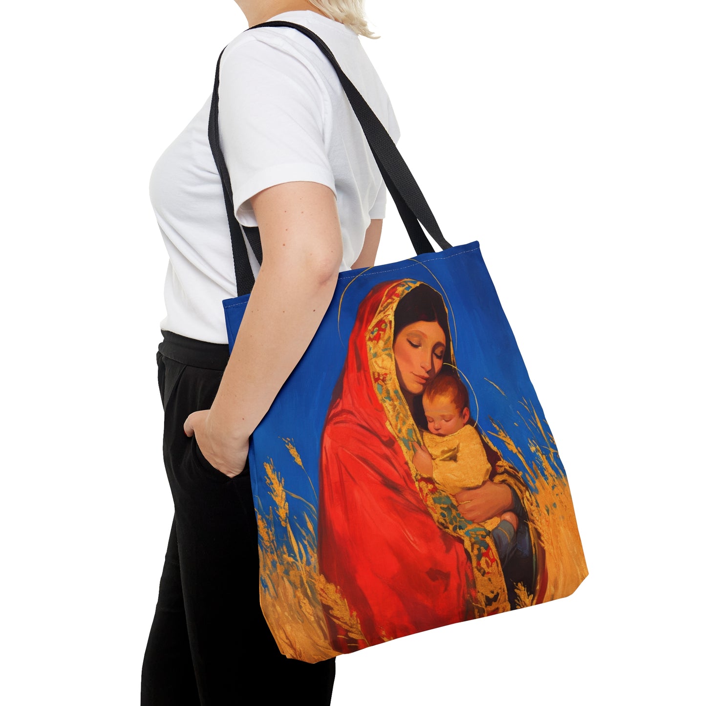 Our Lady of the Harvest - Tote Bag - Large Medium Small Faith Art Bag - Bible Study Faith Purse - Double Sided