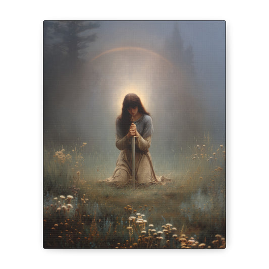 Saint Joan of Arc -  Museum Wrapped Canvas - Sanctified Souls Print - Religious Art for your Home - Catholic Patron Saint Art