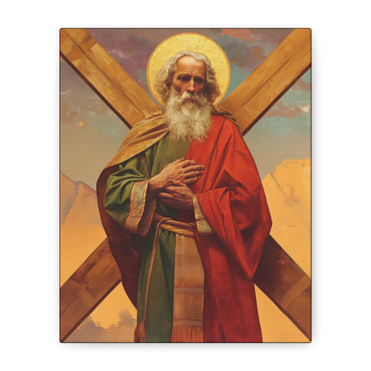 Saint Andrew the Apostle - Gallery Wrapped Canvas - Print - Religious Art for your Home - Catholic