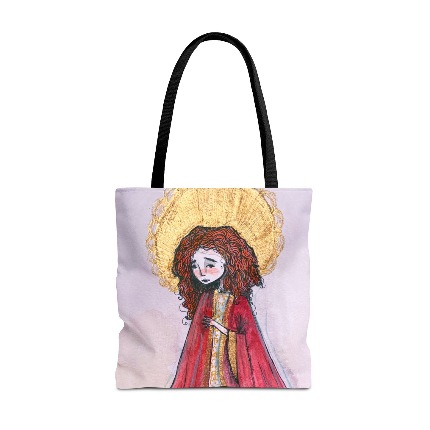 Saint Bibiana Hand-Drawn Catholic Tote Bag | Christian Devotional Bag | Sanctified Solocosmo Religious Tote