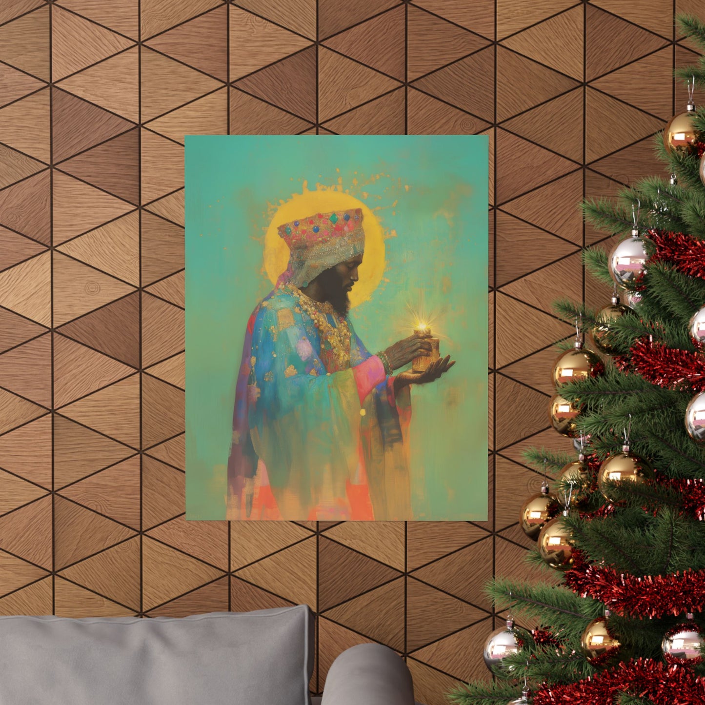 Balthazar and the Gift of Foretold Sorrow - 3 Wise Men - Sanctified Souls Print - Multiple Sizes - Premium Matte Vertical Posters