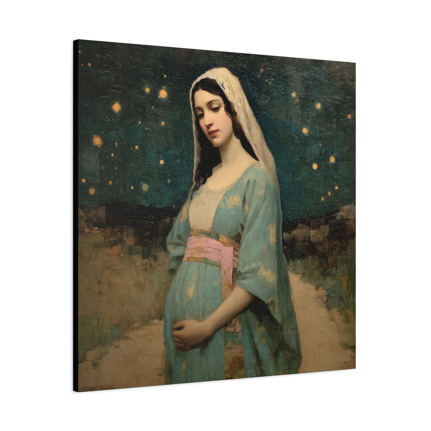 Our Lady of 'O' - Our Lady of Expectation - Mother Mary - Marian Art - Gallery Wrapped Canvas - Print - Catholic Art Print