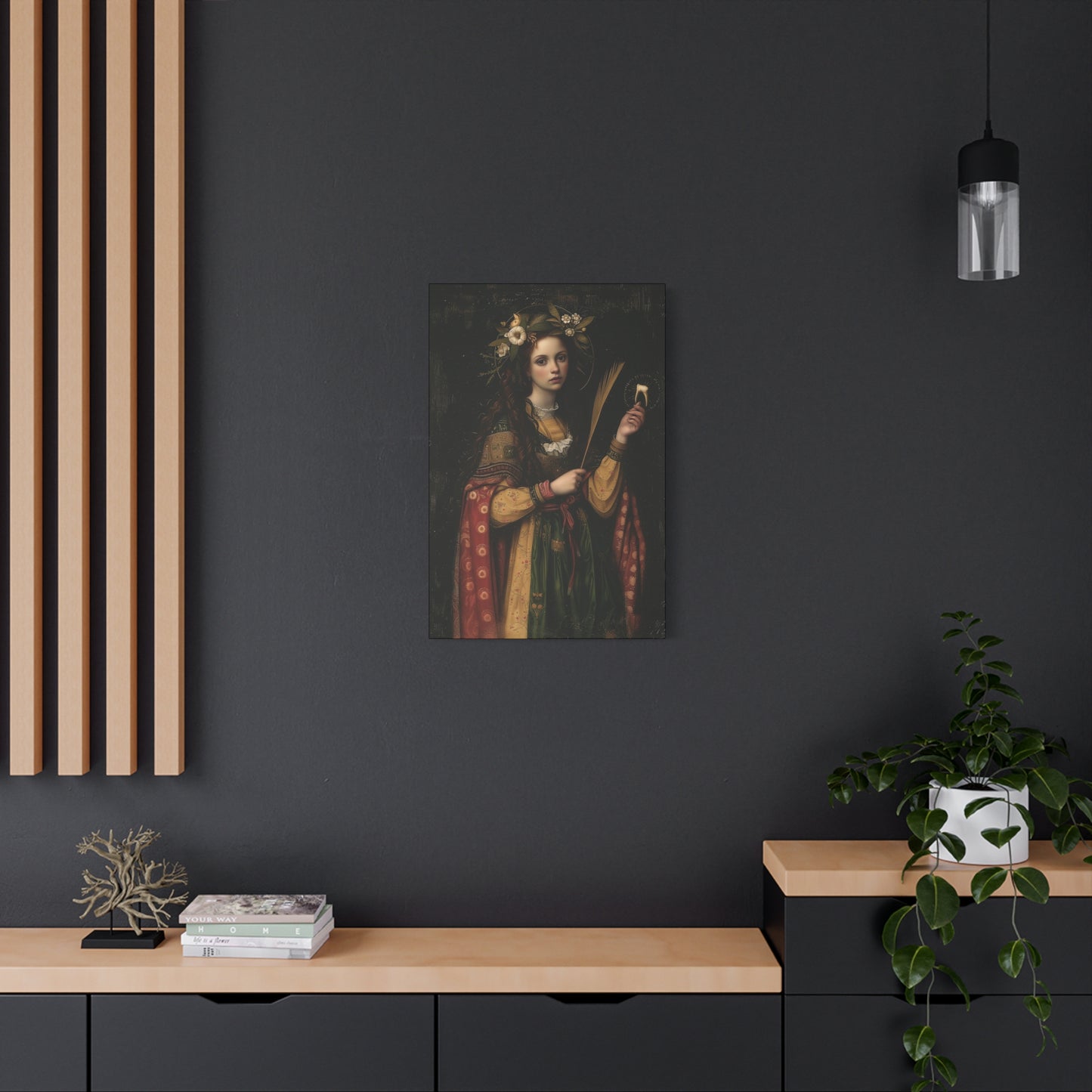 Saint Apollonia - Museum Wrapped Canvas - Print - Religious Art for your Home - Catholic art print - prayer room art