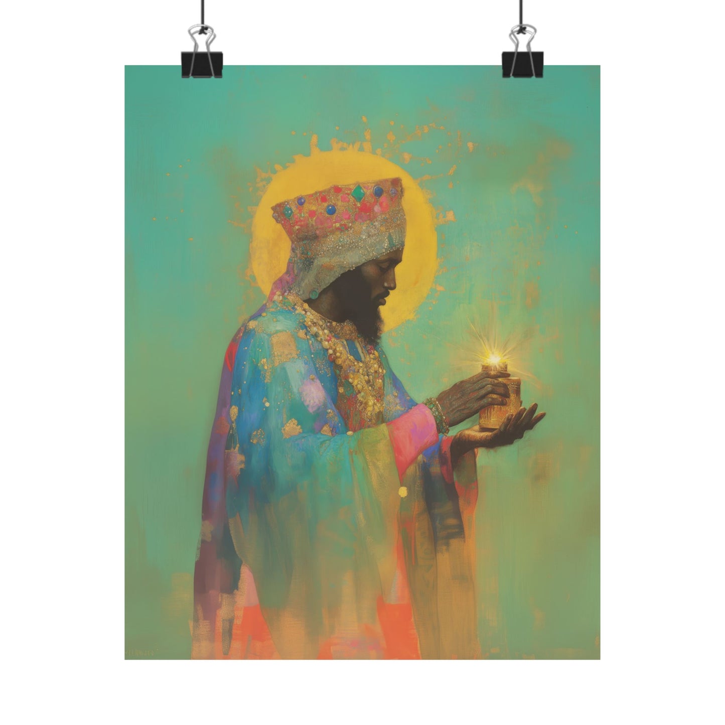 Balthazar and the Gift of Foretold Sorrow - 3 Wise Men - Sanctified Souls Print - Multiple Sizes - Premium Matte Vertical Posters