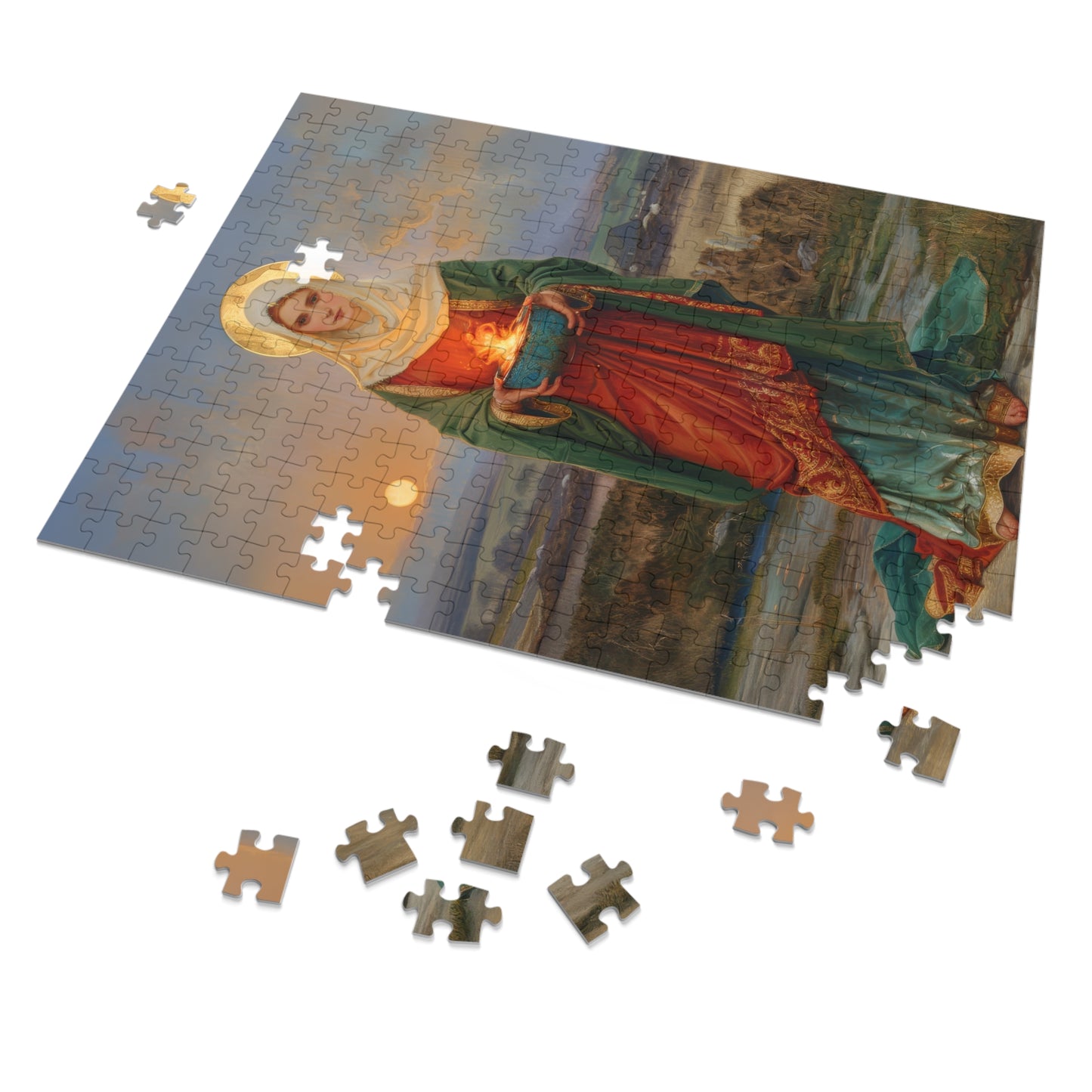 Saint Brigid of Ireland / Kildare - Puzzle and Keepsake Tin - Religious (30, 110, 252, 500,1000) - Religious Puzzle - Gifts for Catholics