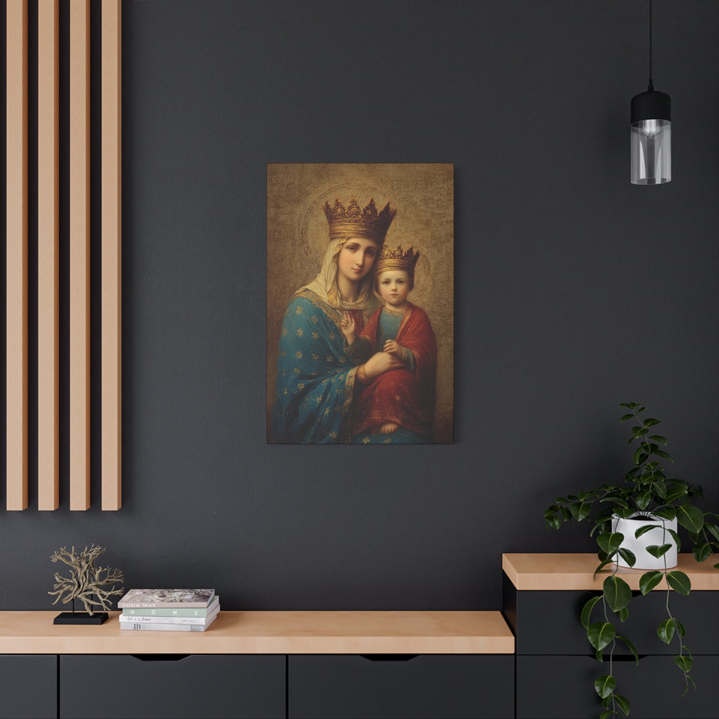 Madonna della Strada - Our Lady of the Way -  Museum Wrapped Canvas Print - Multiple Sizes - Catholic Home art Matte Canvas