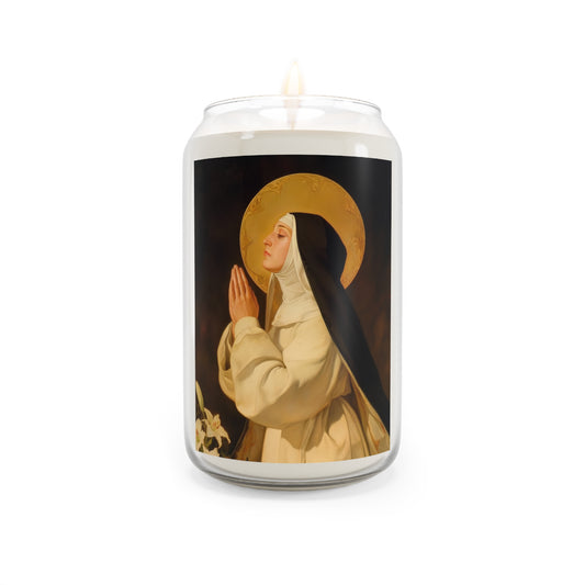 Saint Lutgardis - Scented Prayer Candle, 13.75oz -  Candle - Catholic Art - prayer room Scented Candle - Religious gift