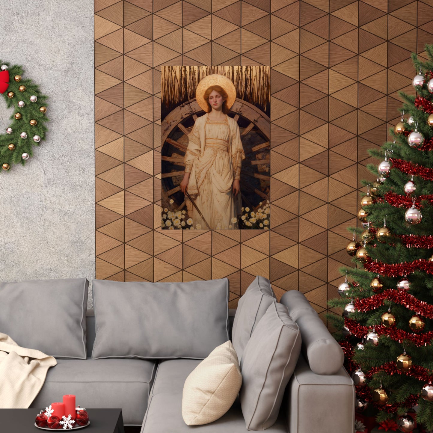 Saint Catherine of Alexandria - Sanctified Souls Print - Multiple Sizes - Premium Posters - Catholic Art - Christian Home Decor Artwork