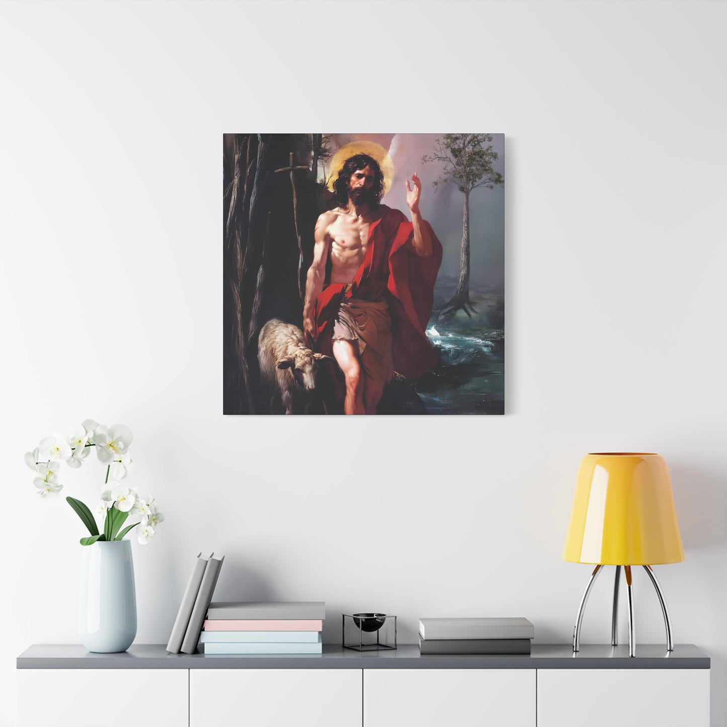 Saint John the Baptist -  Museum Wrapped Canvas - Sanctified Souls Print - Religious Art for your Home - Catholic Patron Saint Art