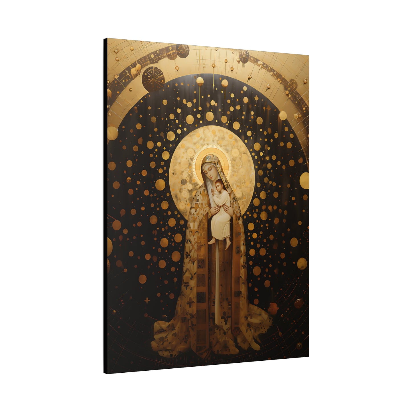 The Golden Mary - Mary the Blessed Virgin - Gallery Wrapped Canvas - Sanctified Souls Print - Religious Art for your Home - Pop Art