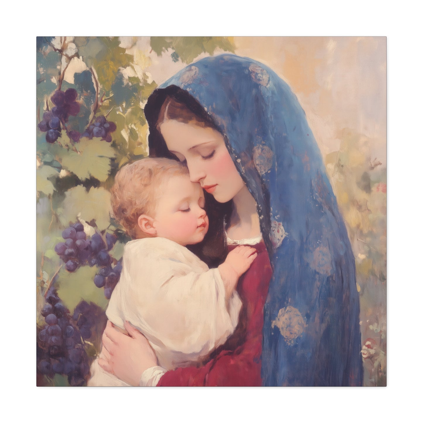 Our Lady of the Grapes / Out Lady of the Harvest - Gallery Wrapped Canvas - Print - Religious Art for your Home - Catholic Art