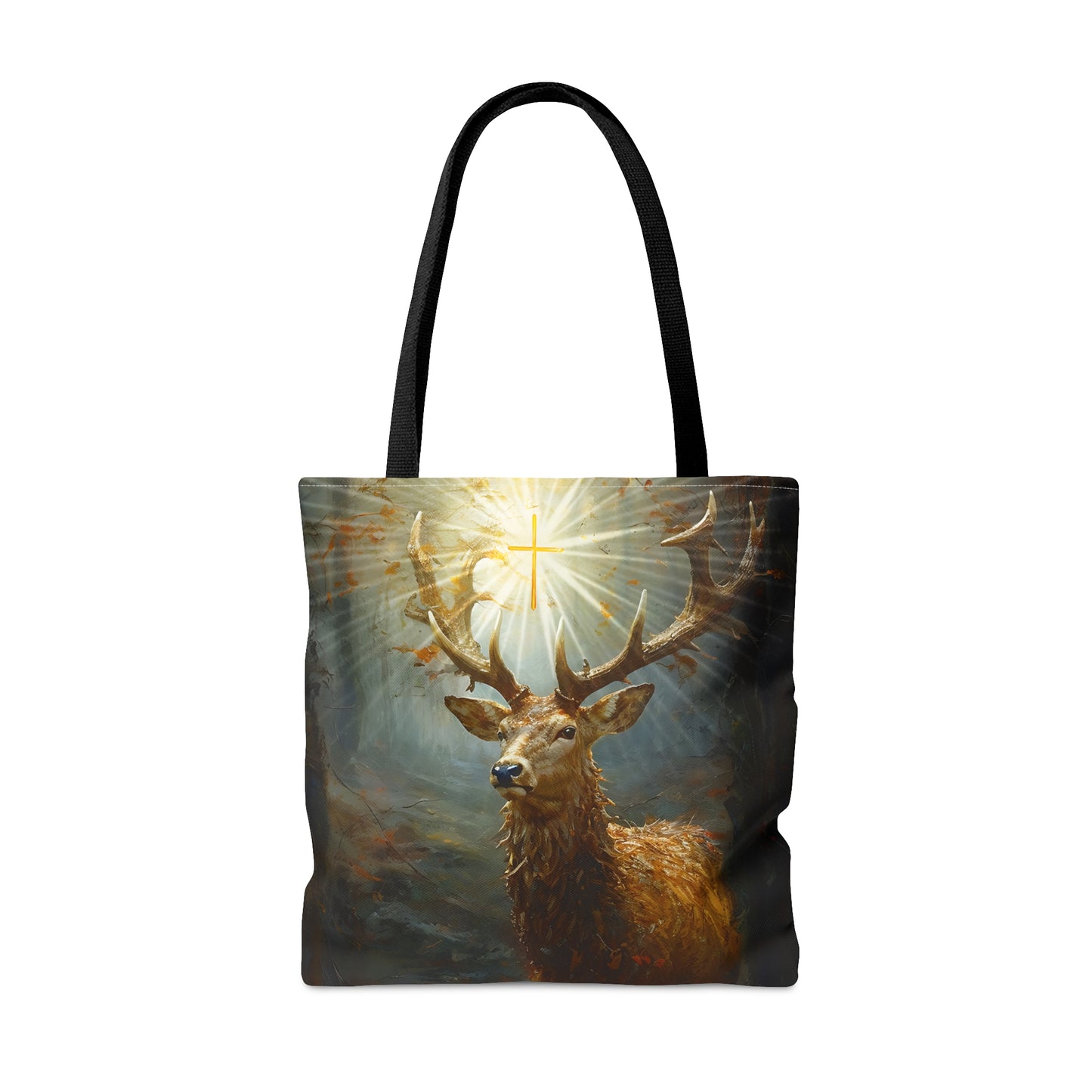 The Stag of Saint Hubert / Saint Hubertus Stag Tote Bag - Large Medium Small Faith Art Bag - Re usable Tote Purse - Catholic Art