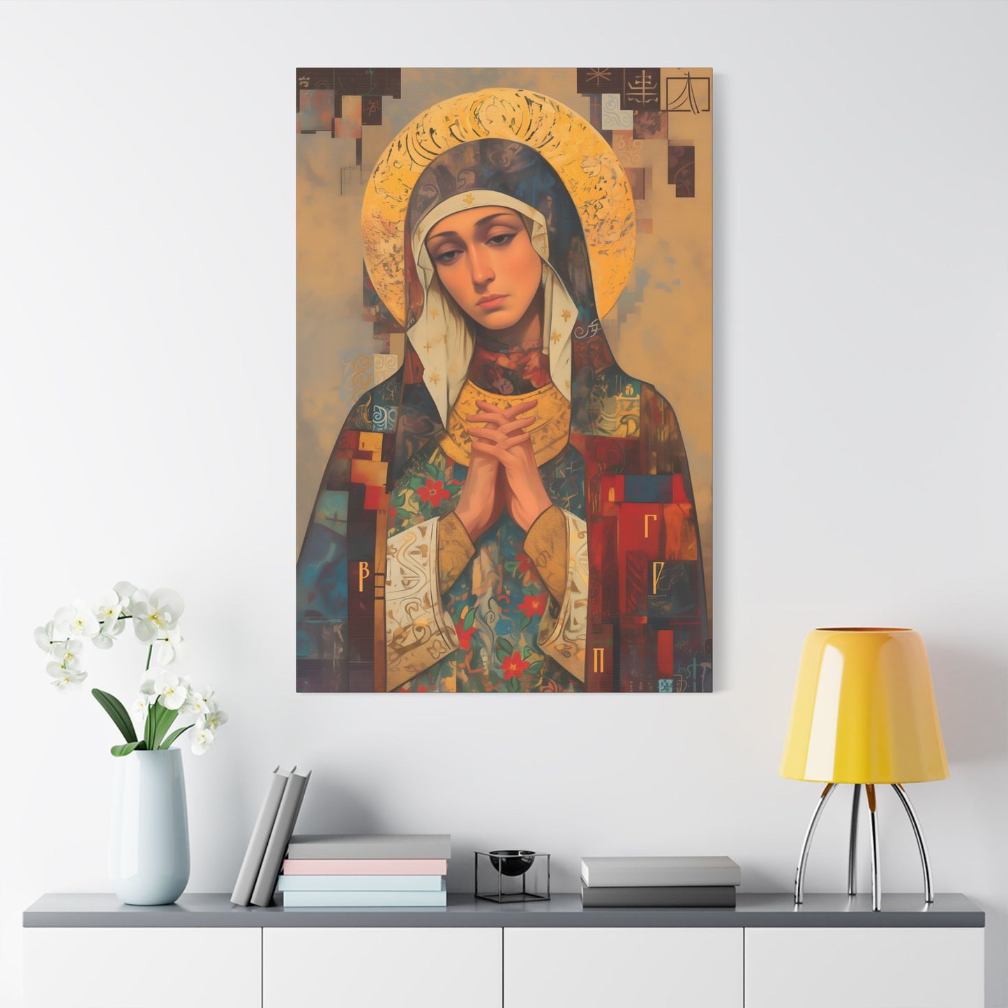 Virgin Mary - Holy Mother of Grace  - Museum Wrapped Canvas - Print - Religious Art for your Home - Catholic art print