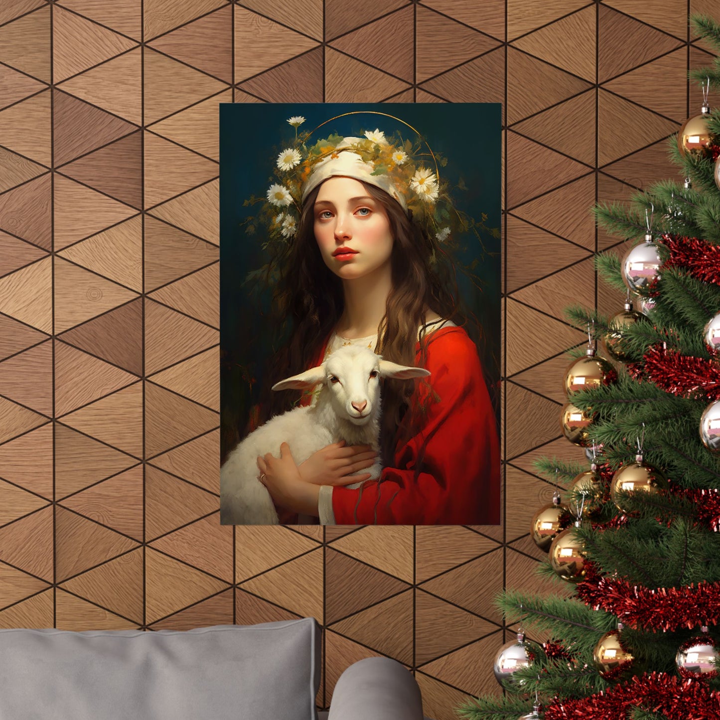 Saint Agnes of Rome Print - Sanctified Souls Print - Multiple Sizes - Premium Matte Vertical Posters