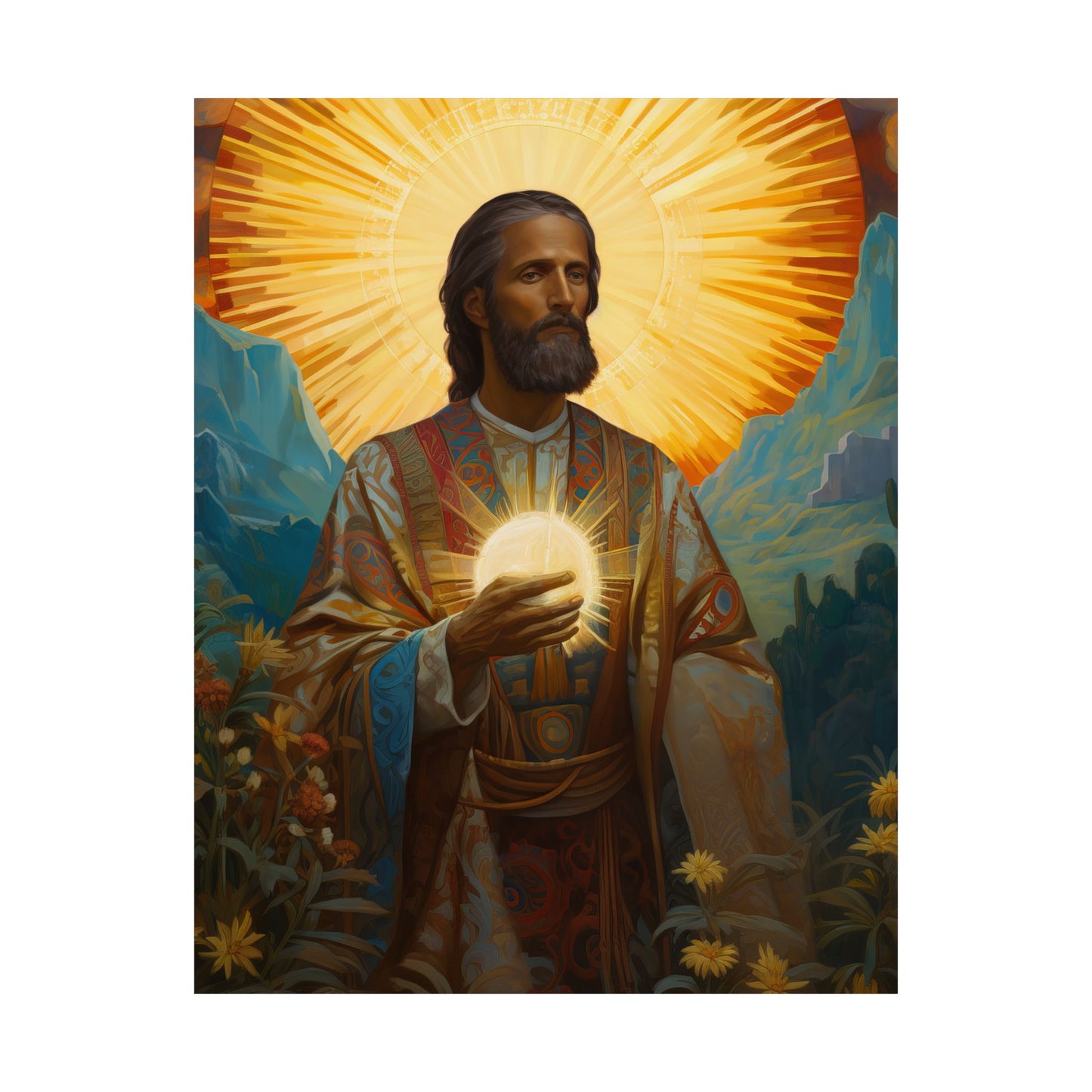 Saint Benignus of Dijon - Sanctified Souls Print - Multiple Sizes - Premium Matte Vertical Posters