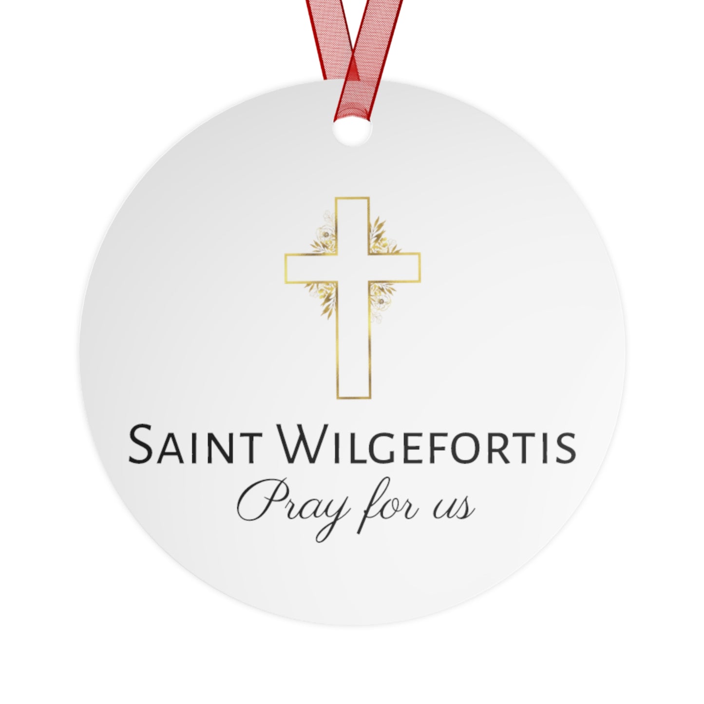 Saint Wilgefortis - Religious Holiday Christmas Ornament and Keepsake - Double sided Keepsake Religious Ornament - The Bearded Virgin Martyr