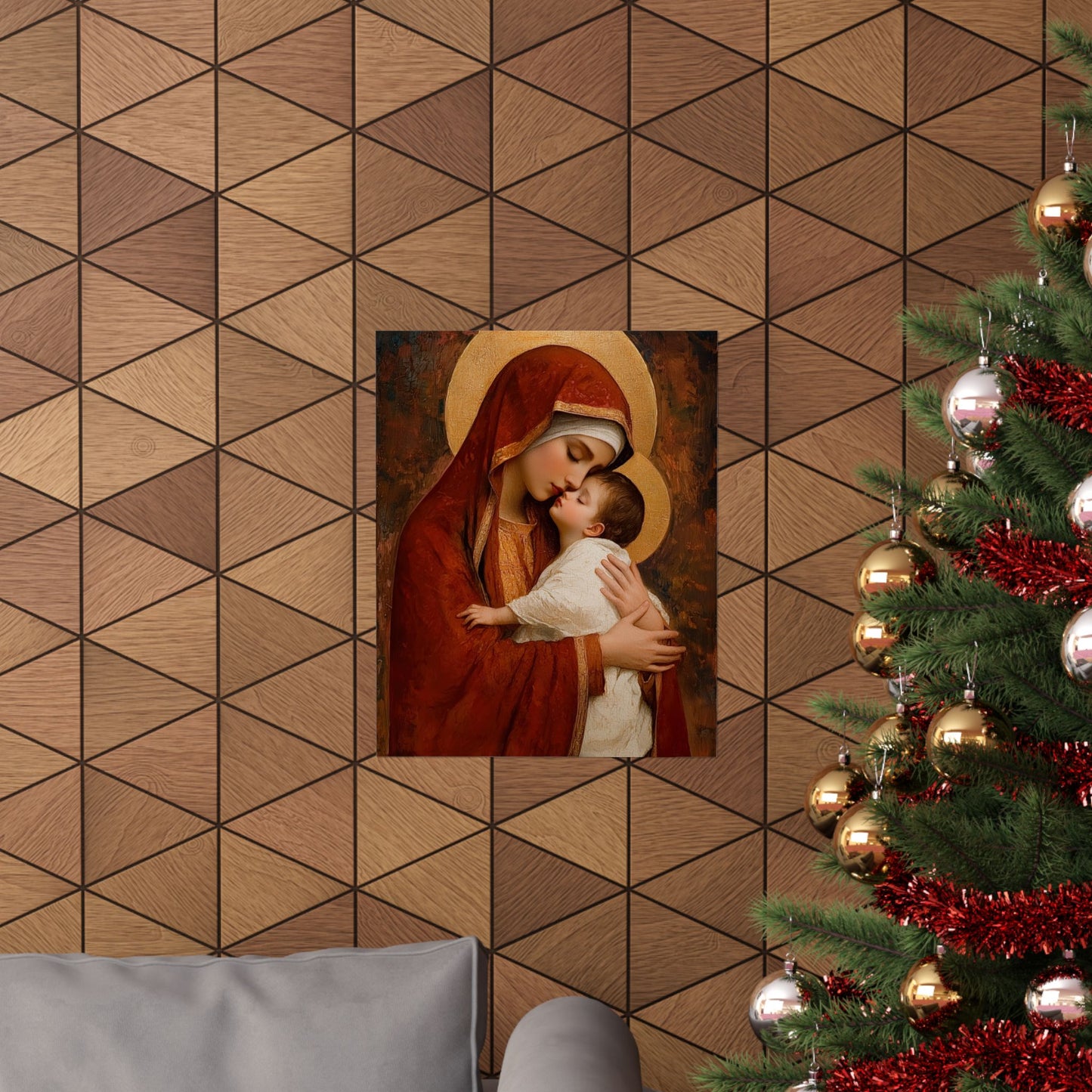 Our Lady of Tenderness - Mother Mary and the Christ Child - Marian Art - Sanctified Souls Print - Multiple Sizes - Premium Vertical Posters