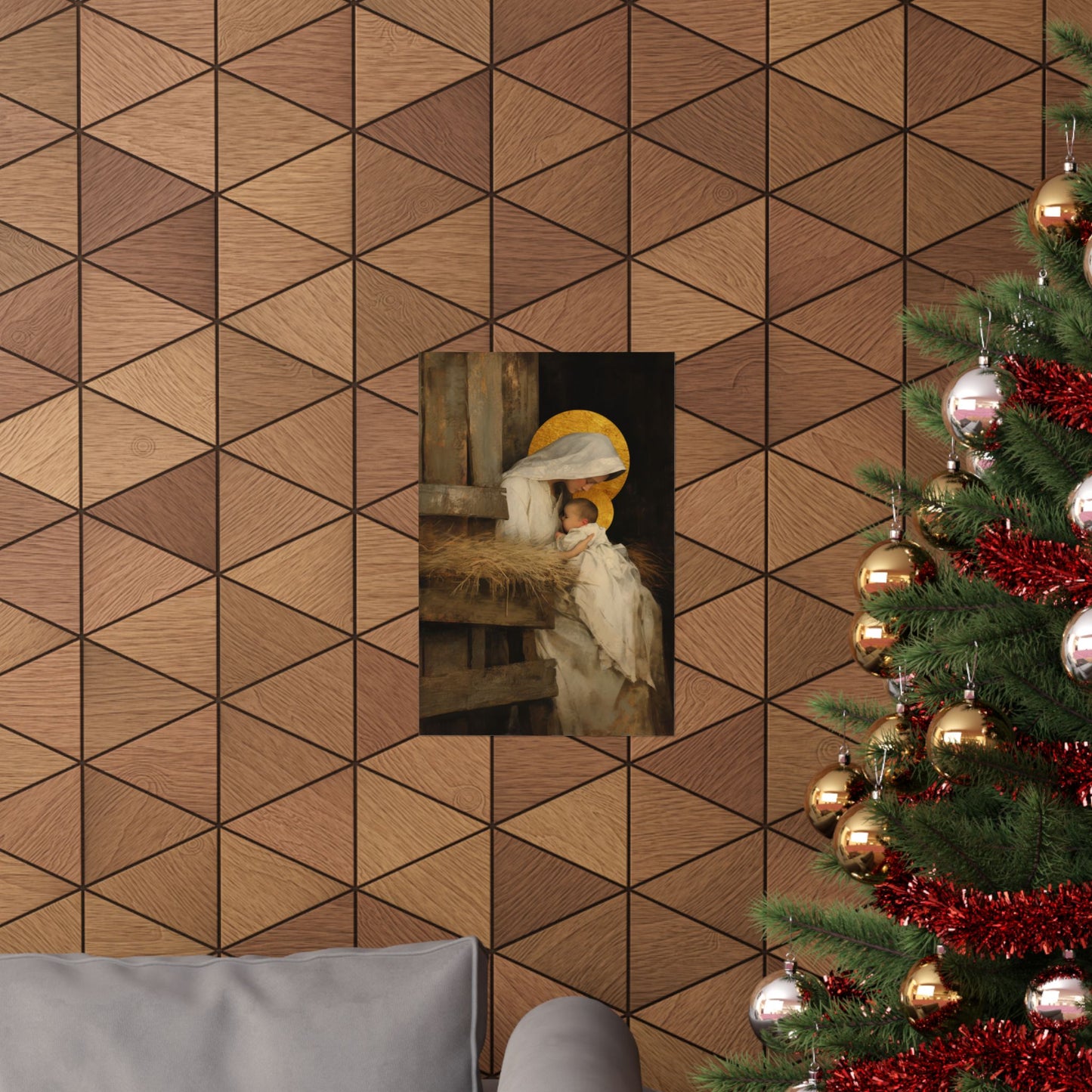 Our Lady of the Manger - Mother Mary and the Christ Child - Sanctified Souls Print - Multiple Sizes - Premium Matte Vertical Posters