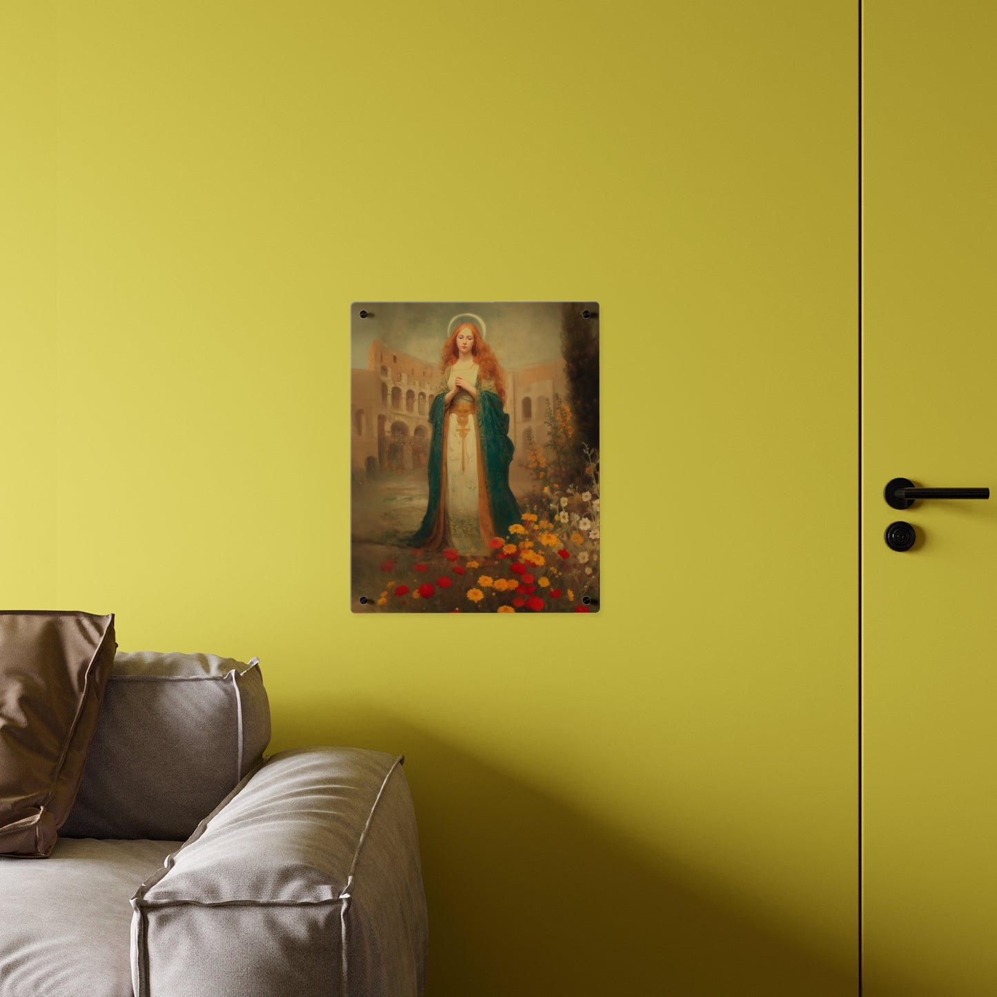 Saint Justina Wall Art Panel - Ready to Hang Acrylic Print - Catholic Saint Art - Patron Saint Print - Martyr Art