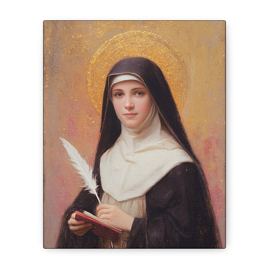 Saint Mechtildis / Mechtide of Hefta / Mechthild of Hackeborn - Gallery Wrapped Canvas - Print - Religious Art for your Home - Catholic Art
