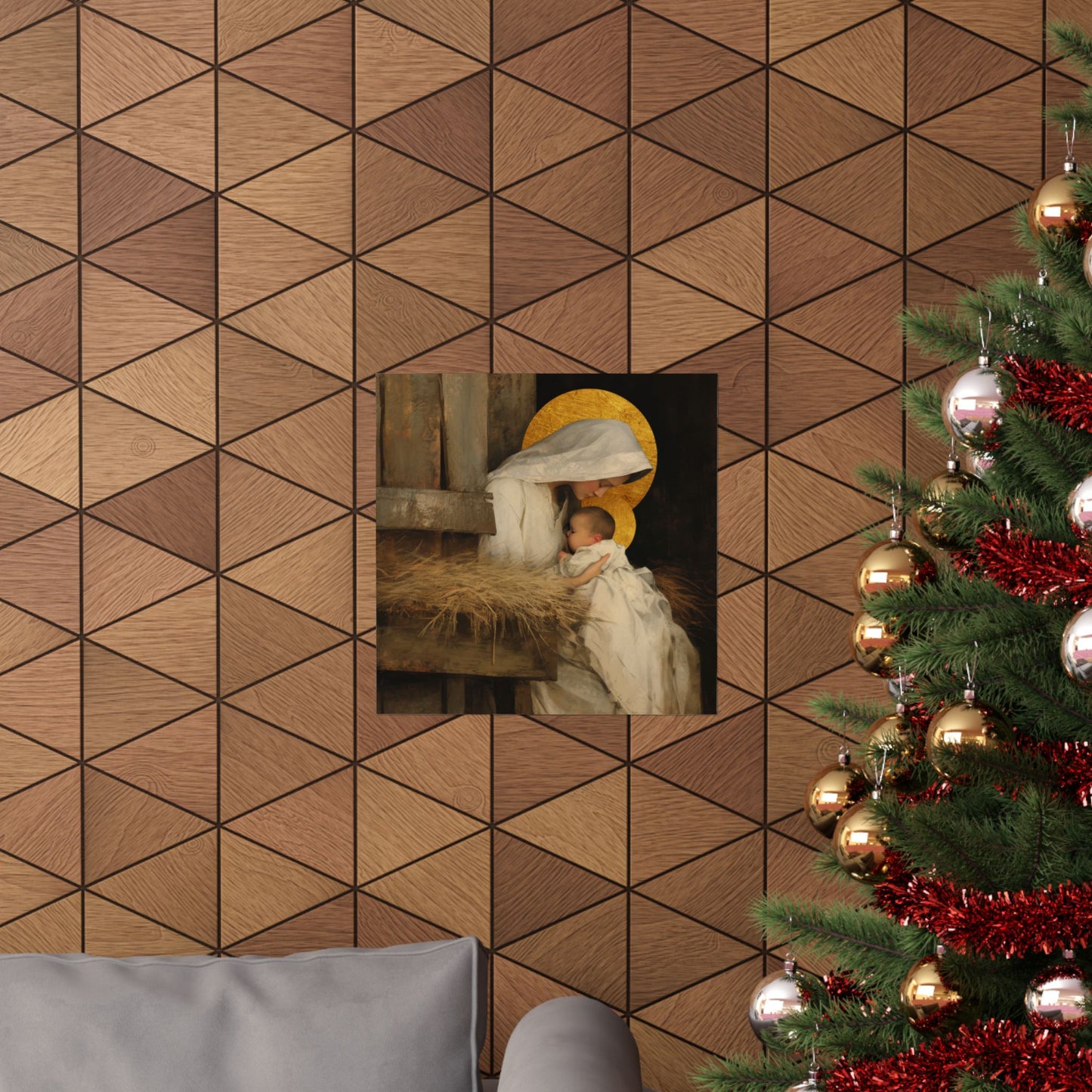 Our Lady of the Manger - Mother Mary and the Christ Child - Sanctified Souls Print - Multiple Sizes - Premium Matte Vertical Posters