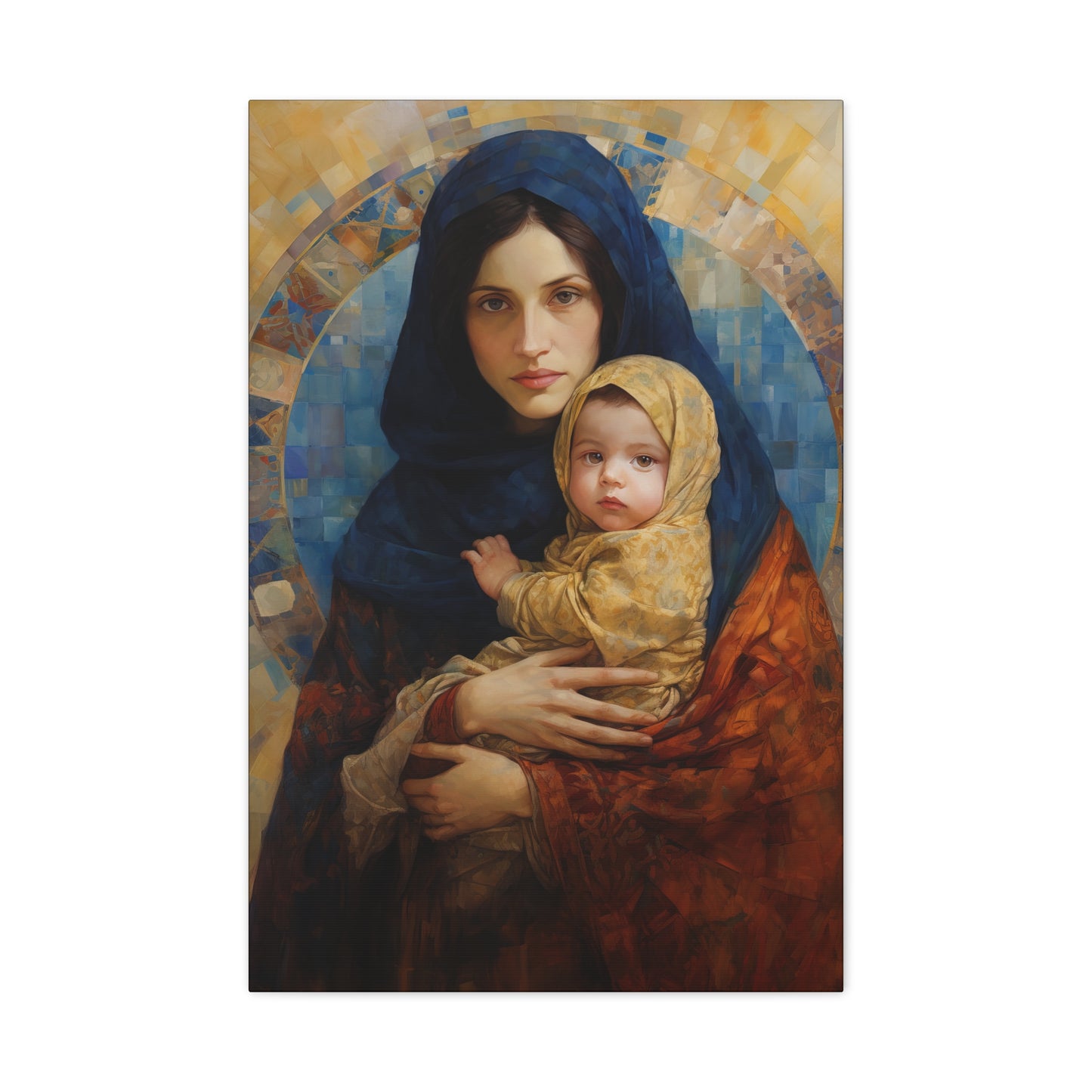 Maternal Seraph - Virgin Mary and Infant Jesus - Museum Wrapped Canvas - Religious Art for your Home - Catholic Art - Mary and Christ Child