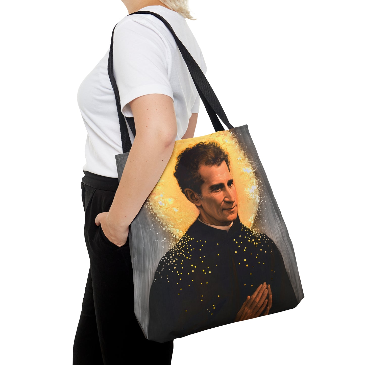 Saint John Bosco Tote Bag - Purse - Three sizes - Large Medium Small Faith Art Bag - Catholic faith carry-all purse - Double Sided