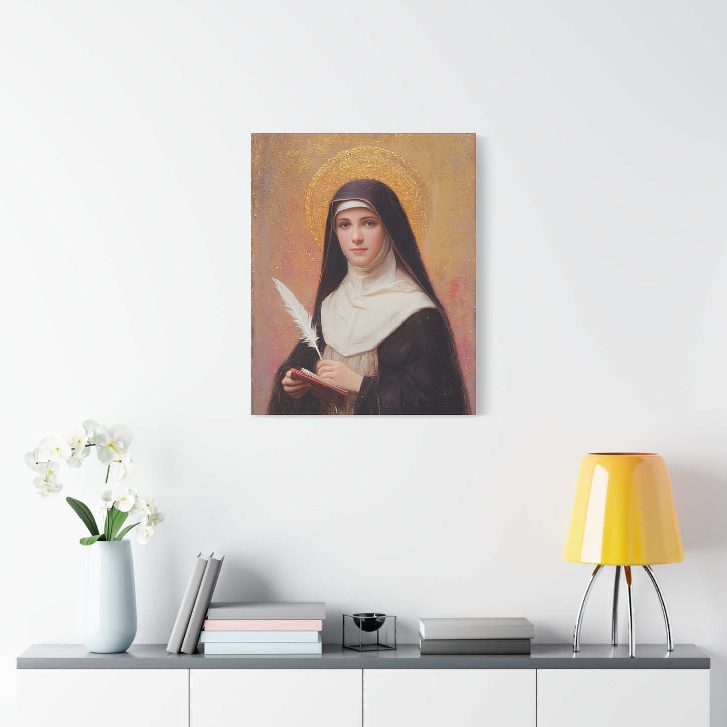 Saint Mechtildis / Mechtide of Hefta / Mechthild of Hackeborn - Gallery Wrapped Canvas - Print - Religious Art for your Home - Catholic Art
