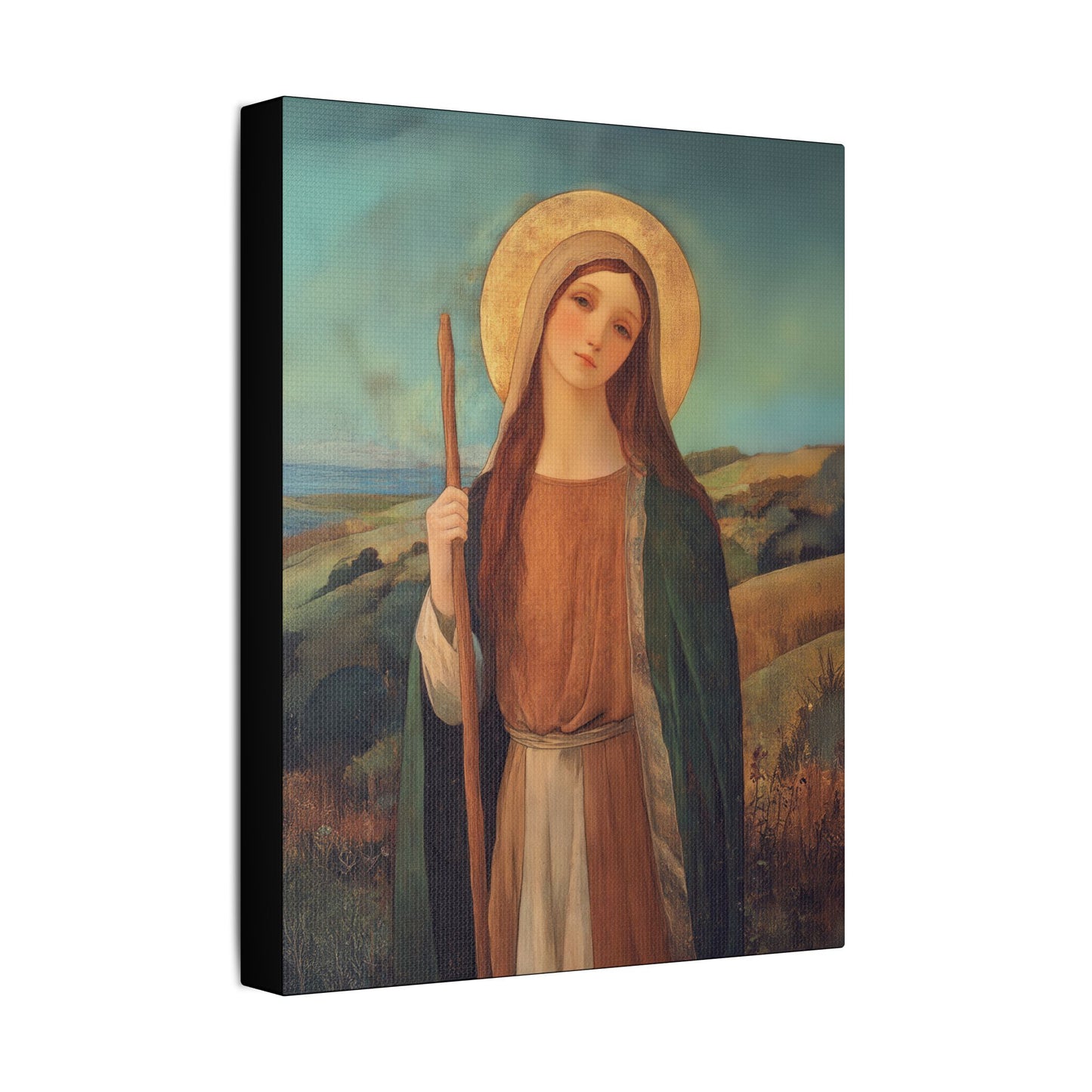 Saint Breage // Saint Breaca -  Wrapped Canvas Print - Multiple Sizes - Catholic Home art Matte Canvas, Stretched