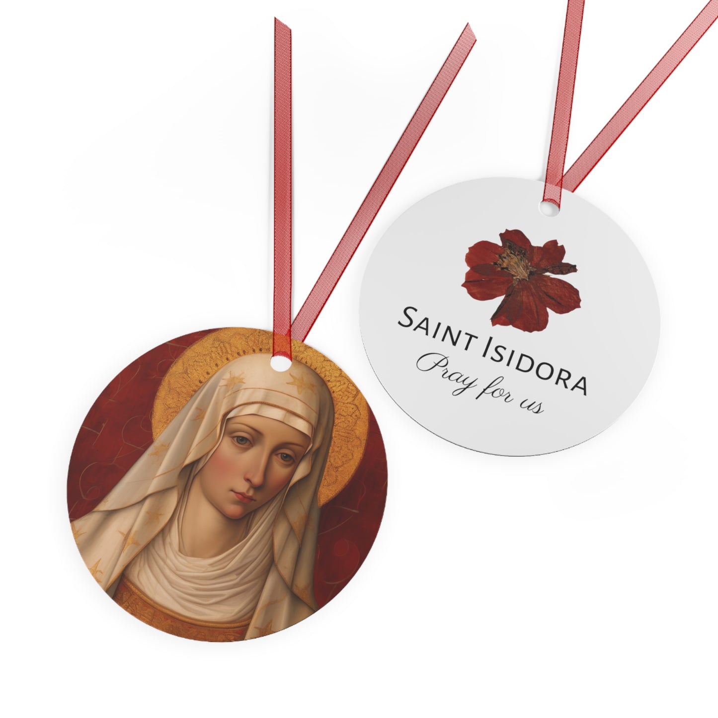 Saint Isidora - The Fool for Christ Metal Ornament - Religious Holiday Christmas Ornament and Keepsake - Catholic Prayer Ornament