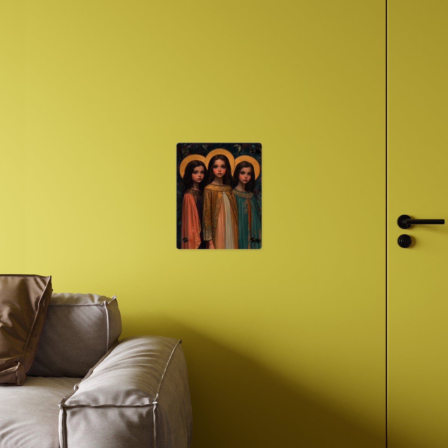 Saints Faith, Hope and Charity Acrylic Wall Art Panel - Ready to Hang Acrylic Print - Catholic Saint Art Print - Sister Art