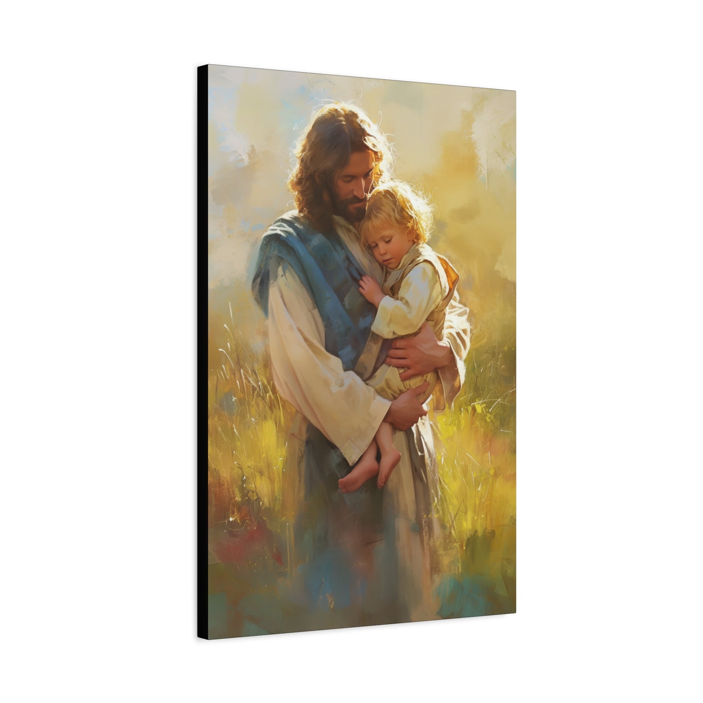 Jesus, Guardian of Innocence - Christ and Child - Museum Wrapped Canvas - Print - Religious Art for your Home - Christian art print