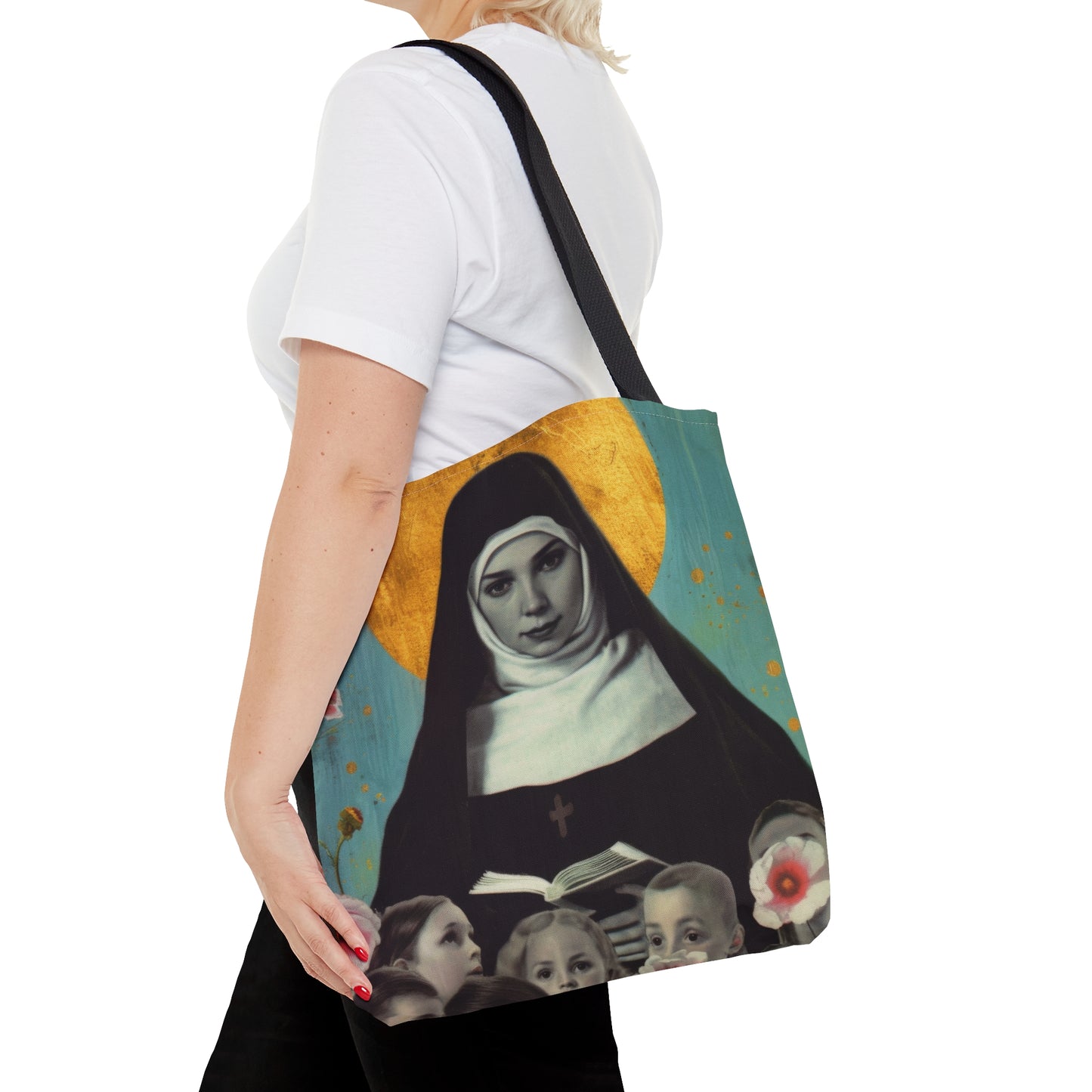 Saint Joan de Lestonnac Tote Bag - Purse - Three sizes - Large Medium Small Faith Art Bag - Catholic faith carry-all purse - Double Sided