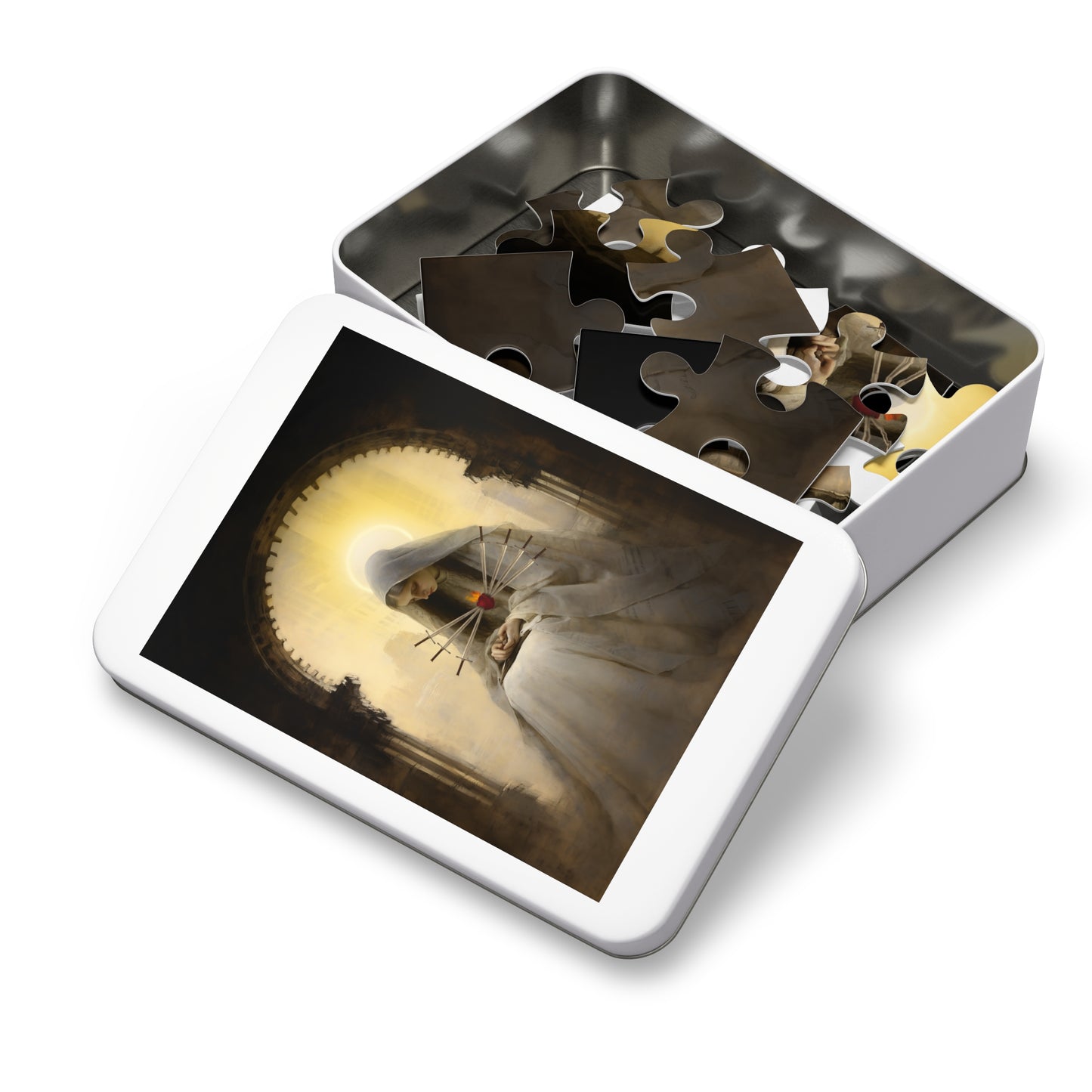 Our Lady of Sorrows Puzzle and Keepsake Tin - Religious Jigsaw Puzzle (30, 110, 252, 500,1000-Piece) - Our Lady of Sorrows