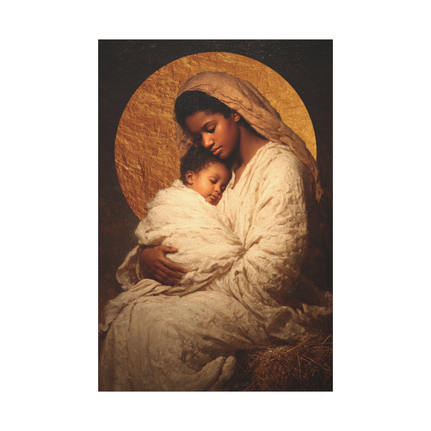 Our Lady of the Manger - Mother Mary and the Christ Child - Gallery Wrapped Canvas - Print - Religious Art for your Home - Catholic