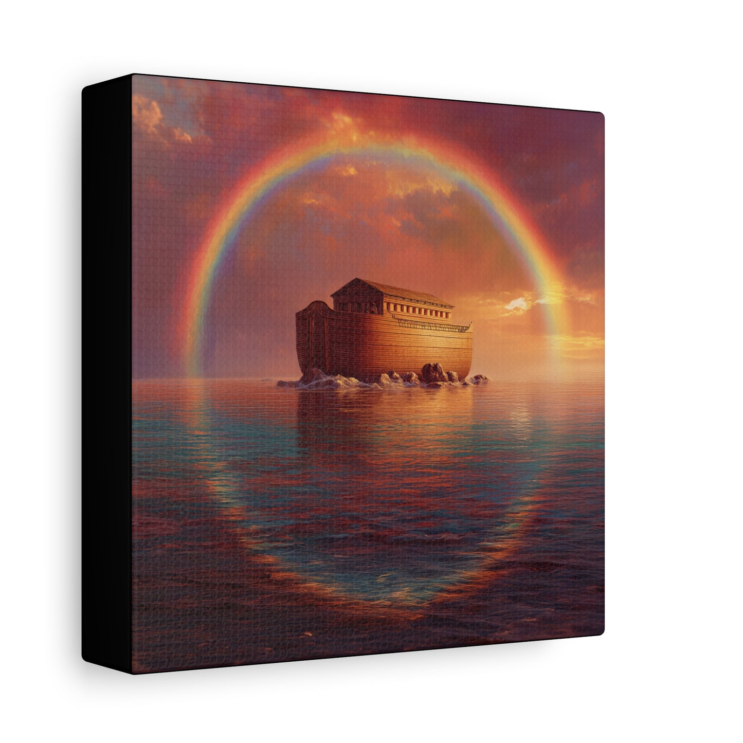 Sheltered Beneath the Covenant Sky - Noah's Ark - Gallery Wrapped Canvas - Print - Religious Art for your Home - Catholic