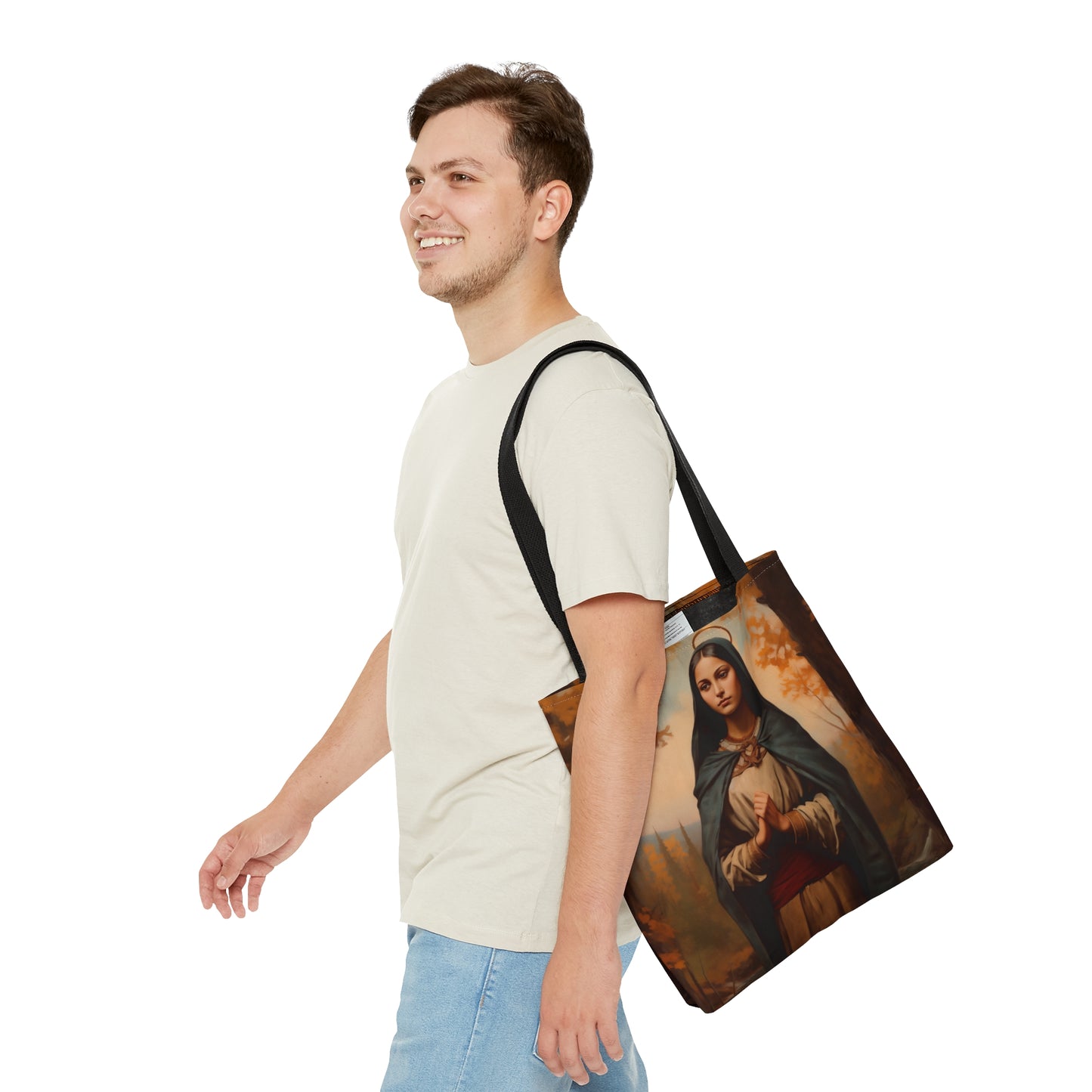Saint Kateri Tekakwitha Tote Bag - Large Medium Small Faith Art Bag - Re usable Tote Purse - Double Sided - Catholic Art Bag