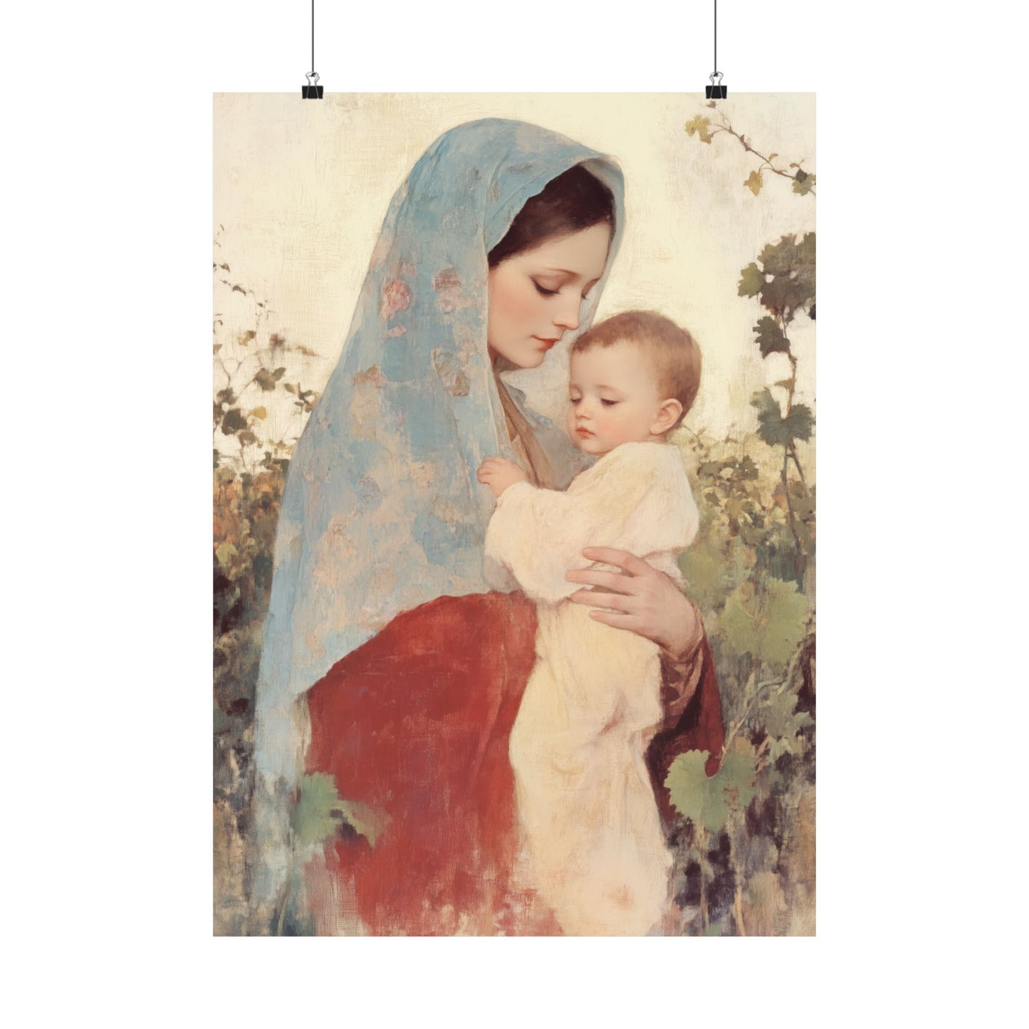 Our Lady of the Grapes / Out Lady of the Harvest - Sanctified Souls Print - Multiple Sizes - Premium Matte Vertical Posters - Mother Mary
