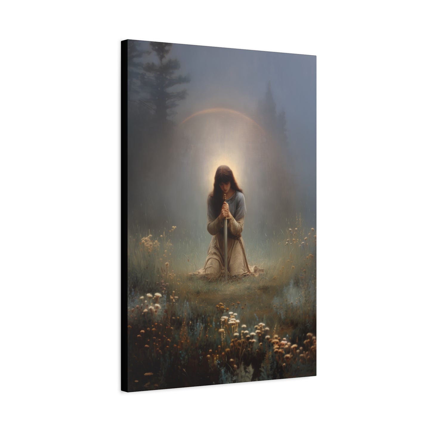 Saint Joan of Arc -  Museum Wrapped Canvas - Sanctified Souls Print - Religious Art for your Home - Catholic Patron Saint Art