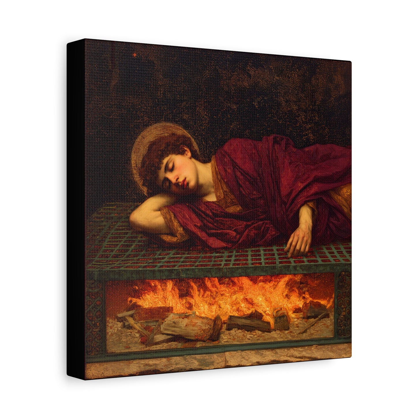 Saint Lawrence -  Museum Wrapped Canvas - Sanctified Souls Print - Religious Art for your Home - Catholic Patron Saint Art