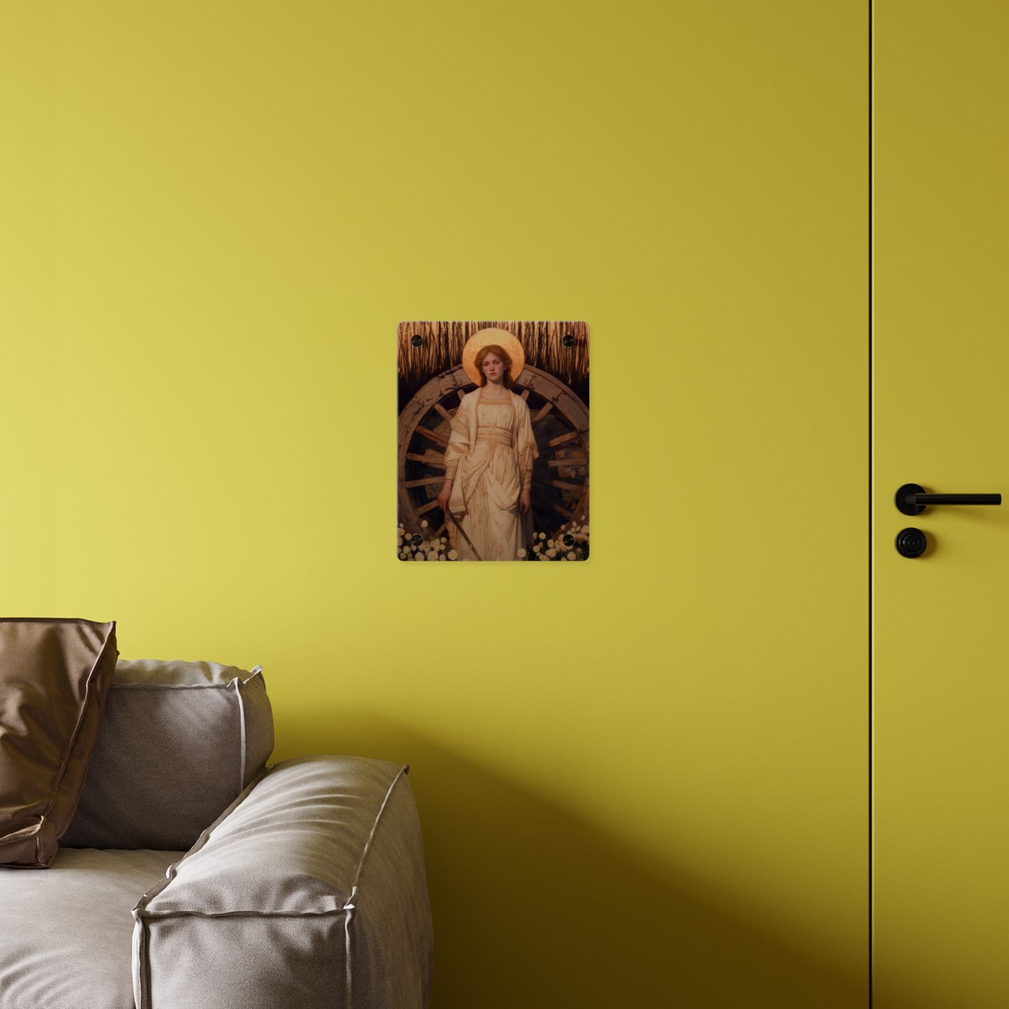 Saint Catherine of Alexandria Wall Art Panel - Ready to Hang Acrylic Print - Catholic Saint Art - Patron Saint Print - No Frame needed