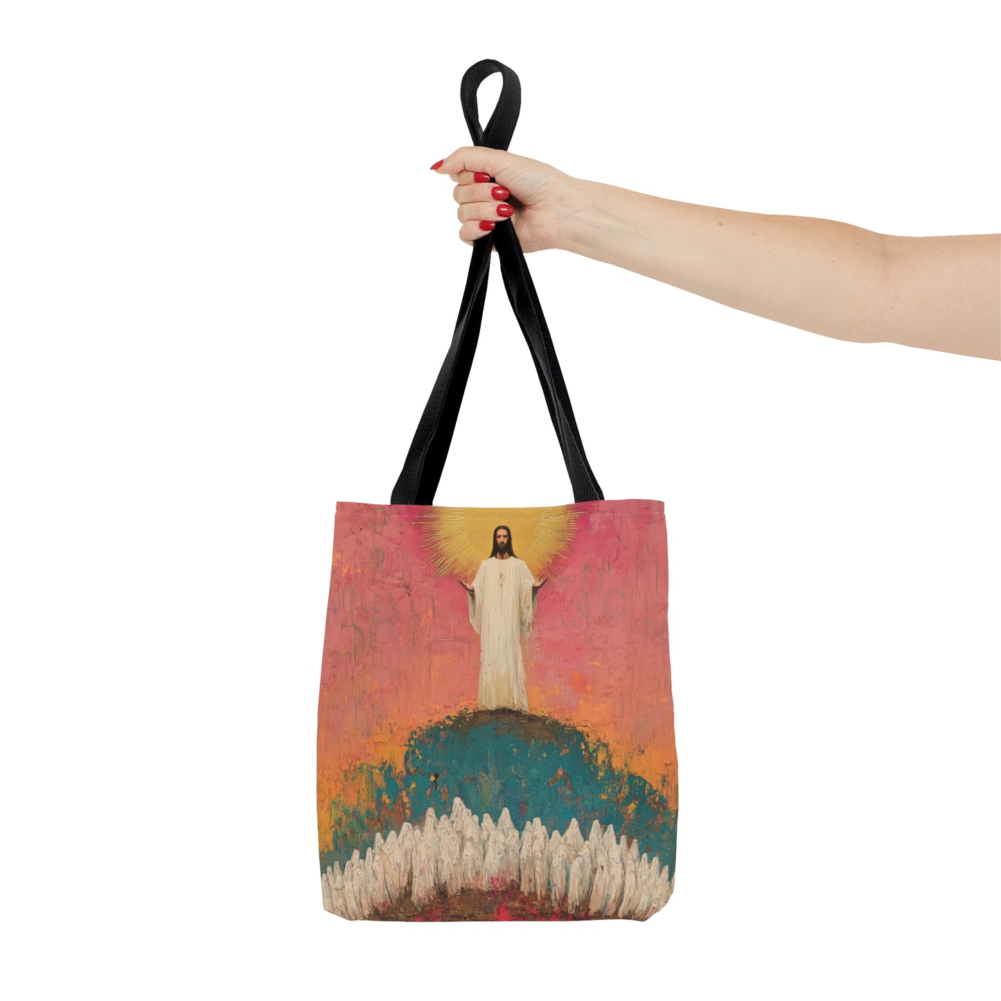 Light Pierced the Abyss Tote Bag - Large Medium Small Faith Art Bag - Catholic Faith Purse - Double Sided