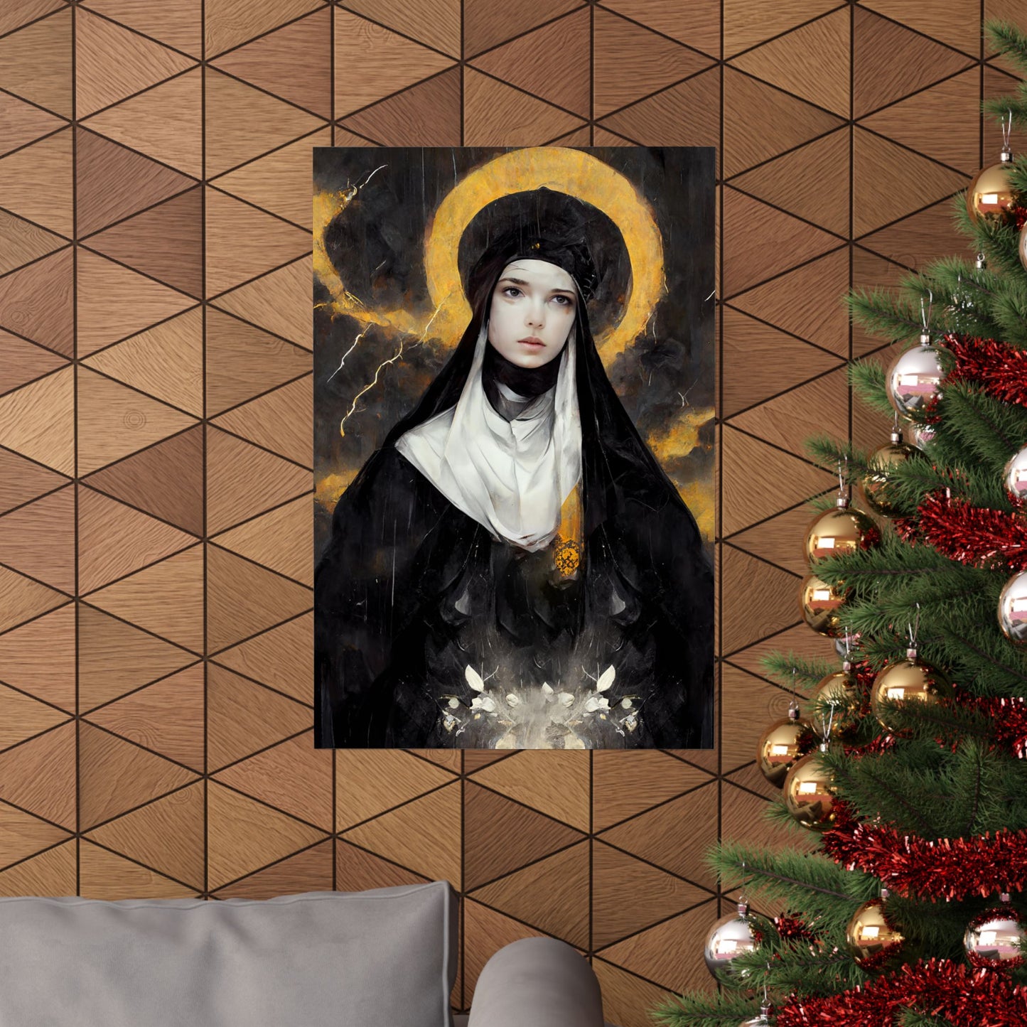 Saint Scholastica Print - Sanctified Souls Print - Multiple Sizes - Premium Matte Vertical Posters